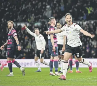  ?? ?? Kane Wilson of Derby County celebrates scoring against Lincoln City earlier in the season