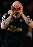  ?? ?? WINNER: Shelvey celebrates his goal for Newcastle