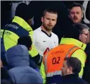  ??  ?? LOOSE CANNON: Dier is restrained