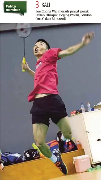  ??  ?? Chong Wei ketika sesi latihan di Akademi Badminton Malaysia.