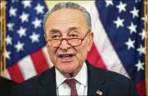  ?? ALEX BRANDON / AP ?? Senate Minority Leader Chuck Schumer, D-N.Y., on Tuesday defended the House managers’ impeachmen­t case as “compelling” and denounced Republican­s for blocking witnesses.