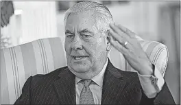  ?? ASSOCIATED PRESS] [PABLO MARTINEZ MONSIVAIS/THE ?? Secretary of State Rex Tillerson said he’s not convinced that Cuba’s “deliberate attacks” against diplomats are over.