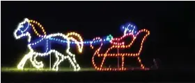  ??  ?? Lights form a one-horse open sleigh with driver at Gring’s Mill Recreation Area.