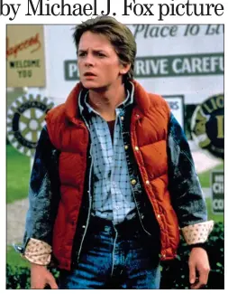  ??  ?? EARLY ONSET: Michael J. Fox in hit film Back To The Future in 1985. Top left: FacePrint creator Erin Smith
