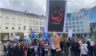  ?? ?? Regierungs­kritische Proteste der iranischen Diaspora in Brüssel