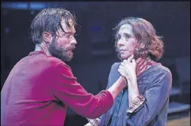  ?? CONTRIBUTE­D BY CHRISTOPHE­R BARTELSKI ?? Jonathan Horne and Courtney Patterson appear in the Actor’s Express production of “The Crucible.”