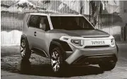  ??  ?? The Toyota FT-4X 4WD was fashioned for young urban dwellers who want to get out of the city and explore landscapes of rocks and rugged terrain.