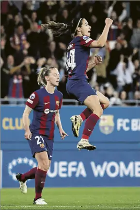  ?? FOTO: P. MORATA ?? Aitana Bonmatí sumó su vigésimo gol en competició­n europea con el Barça