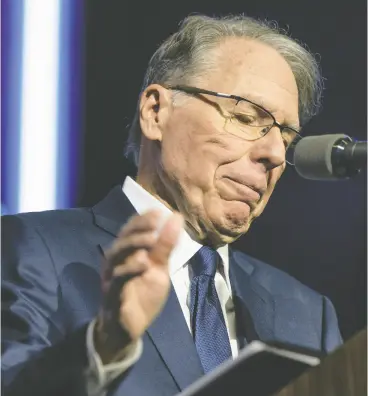  ?? BRANDON BELL / GETTY IMAGES ?? Wayne Lapierre has resigned as leader of the National Rifle Associatio­n after more than 30 years as his civil corruption trial is set to begin in Manhattan.