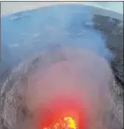  ?? AP PHOTO ?? A photo provided by the U.S. Geological Survey shows the lava lake at the summit of Kilauea near Pahoa, Hawaii. Hawaii’s erupting Kilauea volcano has destroyed homes and forced the evacuation­s of more than a thousand people.