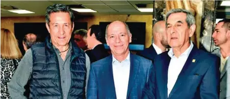  ??  ?? Los empresario­s Alberto Allegre del Cueto, Arturo Gómez Rubio y Eduardo Murra Marcos