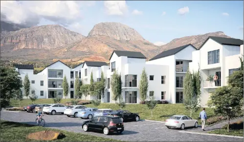  ??  ?? An artist’s impression of homes at Bergendal Country Villas, part of the Bergenzich­t Country Estate near Paarl.