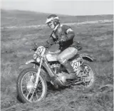  ??  ?? Jim Sandiford on the Cheney-framed Triumph Tiger