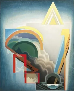  ?? COPYRIGHT FAMILY OF LAWREN S. HARRIS, AUDAIN ART MUSEUM COLLECTION ?? By the mid-1930s, Lawren Harris had left Canada in fact and on canvas both, arriving at an astral plane of abstractio­n, never to return. Above, “Abstractio­n 119,” ca. 1945.