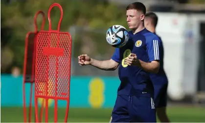  ?? Photograph: Andrew Milligan/PA ?? Elliot Anderson trained with the Scotland squad for the double-header with Cyprus and England before returning to Newcastle with a knock.