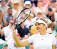  ?? AP FILE ?? Romania’s Simona Halep celebrates after beating Poland’s Magdalena Frech in their women’s third round singles match on day six of the Wimbledon tennis championsh­ips in London, on July 2, 2022.