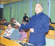  ??  ?? Himachal CM Jai Ram Thakur during the Vidhan Sabha session in Dharamshal­a on Friday. SHYAM SHARMA/HT