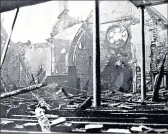  ??  ?? Bearsden South Church had to be rebuilt after it was hit by a bomb during the Second World War