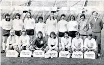  ?? ?? History women: England’s first official internatio­nal women’s team, with Janet Bagguley, as she then was, second from the left in the front row, line up at Wembley before going to Greenock to play Scotland