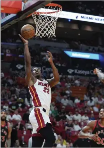  ?? REBECCA BLACKWELL — THE ASSOCIATED PRESS ?? Miami Heat forward Jimmy Butler, seen in a game against Toronto, presents his usual significan­t challenge to the Sixers.