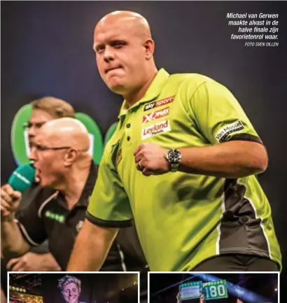  ?? FOTO SVEN DILLEN ?? Michael van Gerwen maakte alvast in de
halve finale zijn favorieten­rol waar.