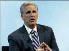  ?? JOSE LUIS MAGANA — THE ASSOCIATED PRESS ?? House Majority Leader Kevin McCarthy, R-Calif., speaks at the 2018 American Israel Public Affairs Committee (AIPAC) policy conference, at Washington Convention Center, Monday in Washington.