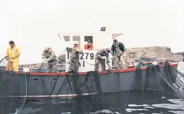  ?? CONTRIBUTE­D ?? The Butler family crew hauling a cod trap pre-moratorium.