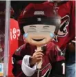  ?? NORM HALL/GETTY IMAGES ?? A young Coyotes fan sums up the mood in Arizona with a Max Domi emoji card on Saturday.