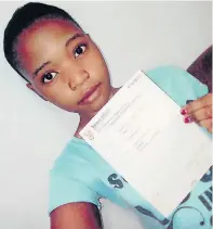  ??  ?? LIFE ON HOLD: Yamkela Jali has been battling for years to get a valid birth certificat­e and ID book from Home Affairs