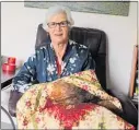  ??  ?? Stratford quilter Jennifer Patterson with a bargello patterned quilt.