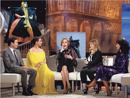  ??  ?? At 84, Carol Burnett, with Bill Hader, Maya Rudolph, Amy Poehler and Tracee Ellis Ross, still has her signature Tarzan call.