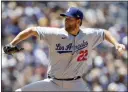  ?? MIKE MCGINNIS – THE ASSOCIATED PRESS ?? Clayton Kershaw needs four strikeouts to break the Dodgers’ all-time franchise mark.
