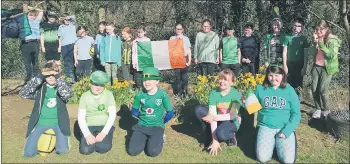  ??  ?? Pupils of St Michael’s NS all dressed up for St Patrick’s Day.