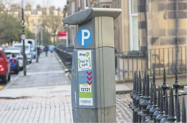  ?? PICTURE: SCOTT LOUDEN ?? An parking machine in Edinburgh. City council leader Cammy Day has said parking fees could go up to bridge a budget gap