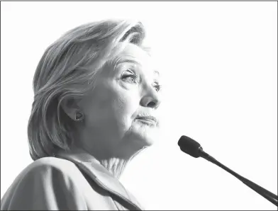  ??  ?? Campaign: Democratic presidenti­al candidate Hillary Clinton pauses as she speaks at a campaign event at Truckee Meadows Community College, in Reno, Nev. on Thursday.