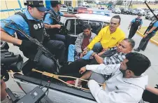  ?? FOTO: ESTALIN IRÍAS ?? Los CuAtso DEtENIDos GuEsoN sEMItIDos A LA FIsCALÍA DE tusNo.