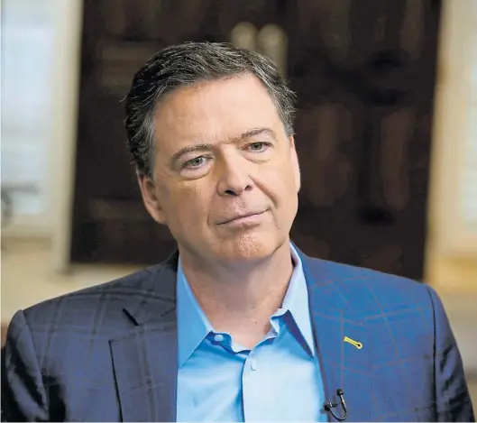  ?? AP ?? Polémico. James Comey acaba de publicar un libro en el que afirma que Trump quería frenar la investigac­ión sobre la trama rusa.