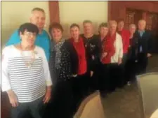  ?? PEG DEGRASSA — DIGITAL FIRST MEDIA ?? Ridley Park Senior Club officers and board members, lining up at the recent Christmas holiday celebratio­n at Springhave­n Club, include President Shirley Ruger, board members Rich Wysocki, Theresa Gonnella, Treasurer Shirley Borowy, board members Rose...