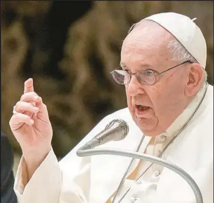  ?? AP ?? Pope Francis issued a decree Saturday that is part of the church’s effort to prevent and combat sexual abuse.