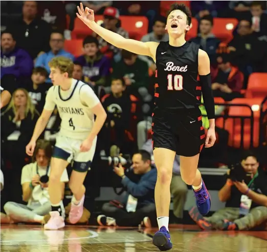  ?? KIRSTEN STICKNEY/SUN-TIMES ?? Andy Nash (10) and Benet overcame an injury to leading scorer Brady Kunka to advance to the Class 4A state-title game for the third time since 2014.