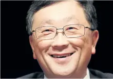  ?? DAVE CHIDLEY/ CANADIAN PRESS ?? BlackBerry CEO John Chen smiles before the company’s annual general meeting in Waterloo on June 19, 2014.