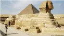  ??  ?? The Khufu pyramid stands behind the Sphinx