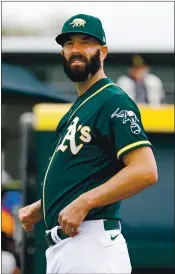  ?? RANDY VAZQUEZ — STAFF PHOTOGRAPH­ER ?? Oakland starting pitcher Mike Fiers has been sidelined since earlier this week because of pain in his back.