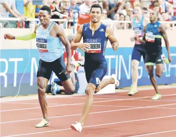  ??  ?? Wayde Van Niekerk (front, right) in action during the 400m Men event at the IAAF Diamond League Herculis meeting in Louis II Stadium, Monaco in this July 21 file photo. — Reuters photo