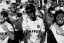  ?? Photograph: Dean Martindale/GAFFER ?? The rapper Unknown T heads up the launch of Hackney Wick’s new home shirt for 2021-22, which features a map of the borough.