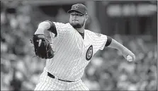  ?? AP/CHARLES REX ARBOGAST ?? Chicago starter Jon Lester was tagged for 8 earned runs on 7 hits with 5 walks over 3 innings Friday as the Cubs lost to the St. Louis Cardinals 18-5 at Wrigley Field in Chicago.