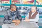  ??  ?? Sonic Corp. spokesman and Thunder star Kevin Durant at a restaurant with Sonic CEO Cliff Hudson.