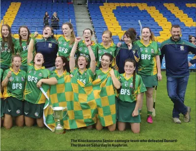  ??  ?? The Knockanann­a Senior camogie team who defeated DonardThe Glen on Saturday in Aughrim.