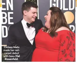  ??  ?? Chrissy Metz made her redcarpet debut with beau Hal Rosenfeld.