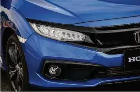  ??  ?? The Civic gets new LED headlights and front fog lights.